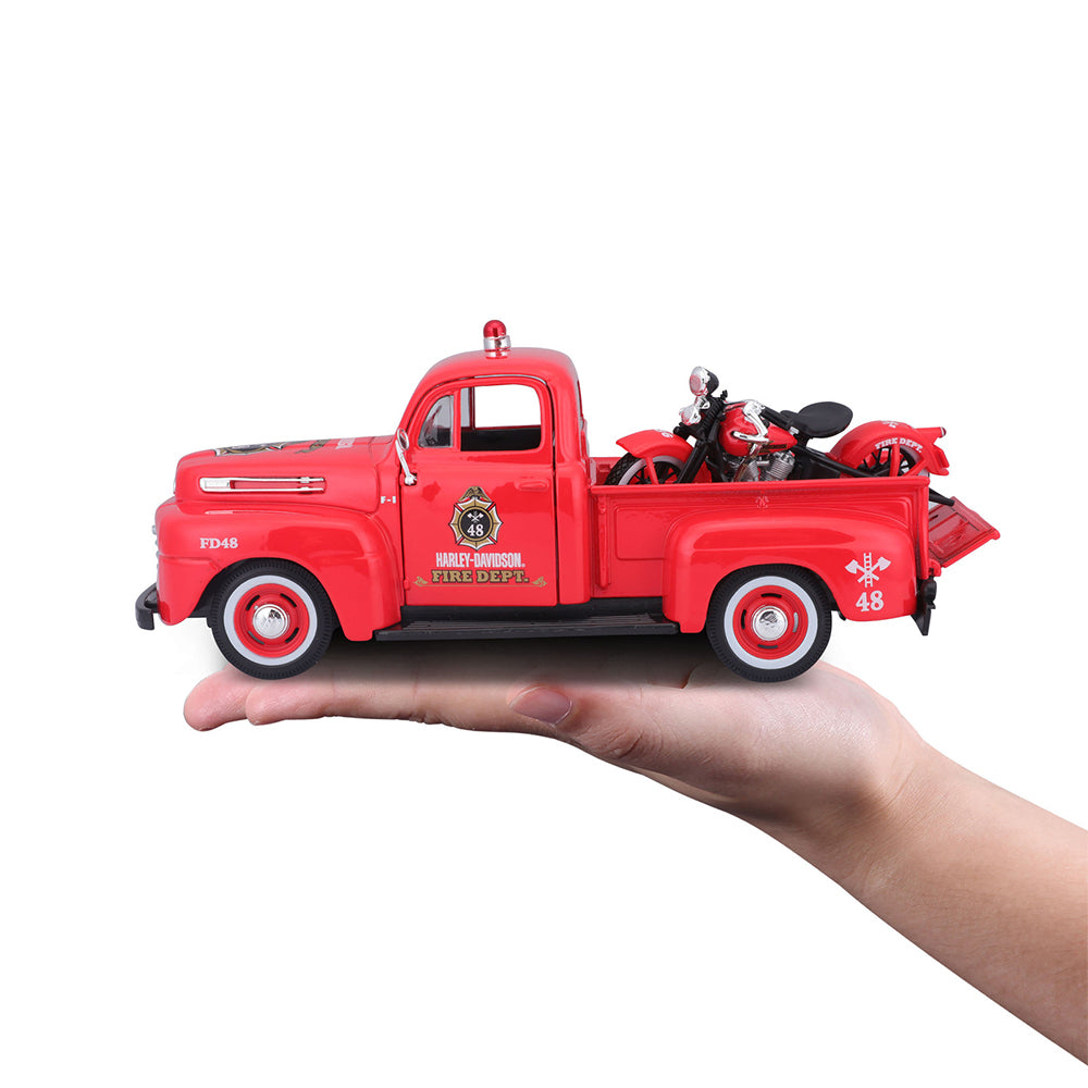 46032191-maisto-1-24-harley-davidson-ford-f1-pick-up-36-knucklehead-model-car-8y