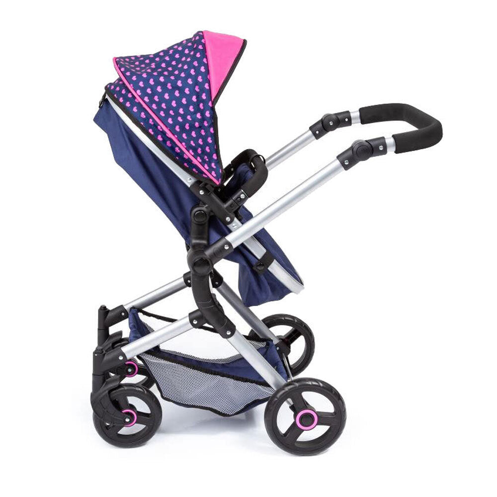 18454aa-bayercity-vario-doll-pram-dark-blue-pink-hearts-unicorn