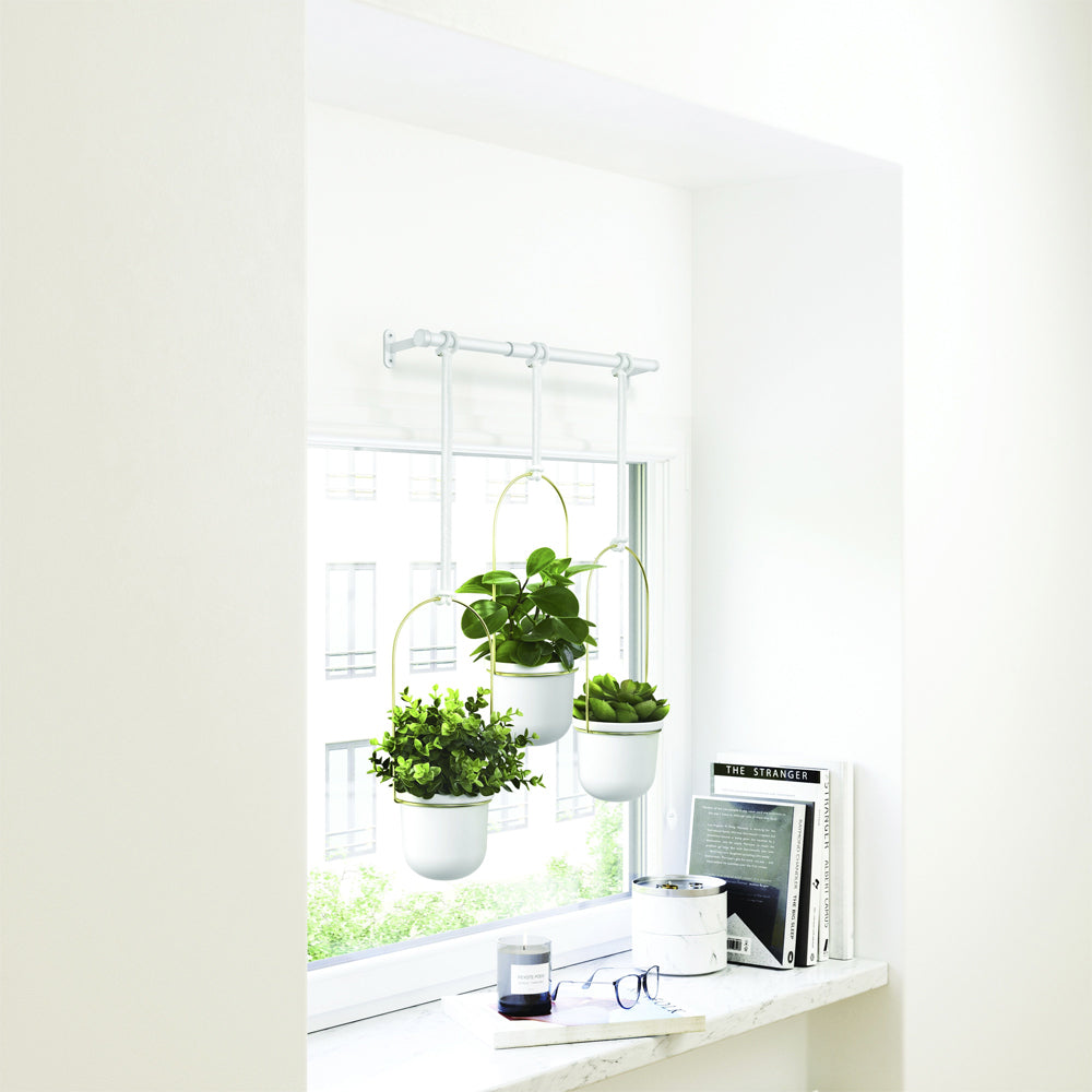 1011748-524-3pc-umbra-triflora-hanging-planter-pot-set-white-brass