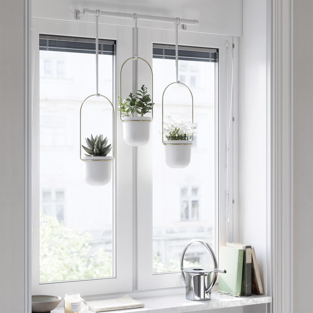 1011748-524-3pc-umbra-triflora-hanging-planter-pot-set-white-brass
