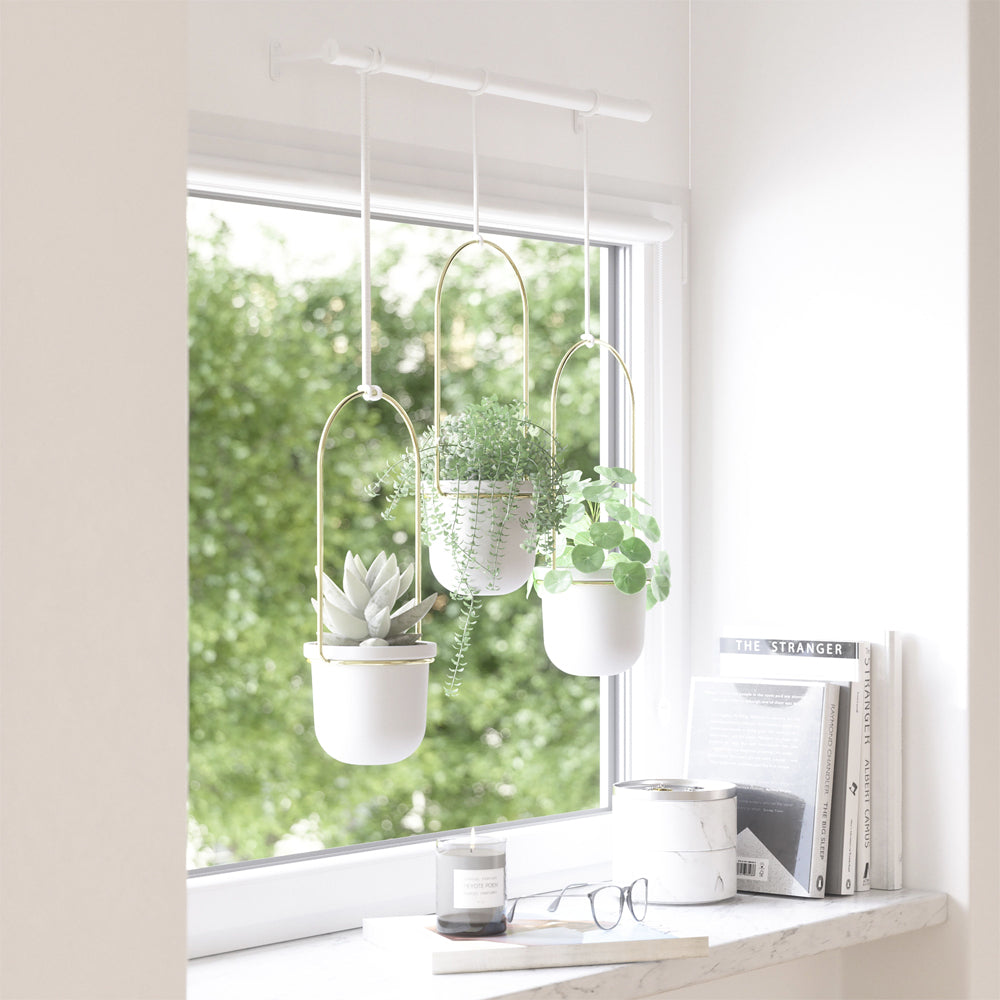 1011748-524-3pc-umbra-triflora-hanging-planter-pot-set-white-brass