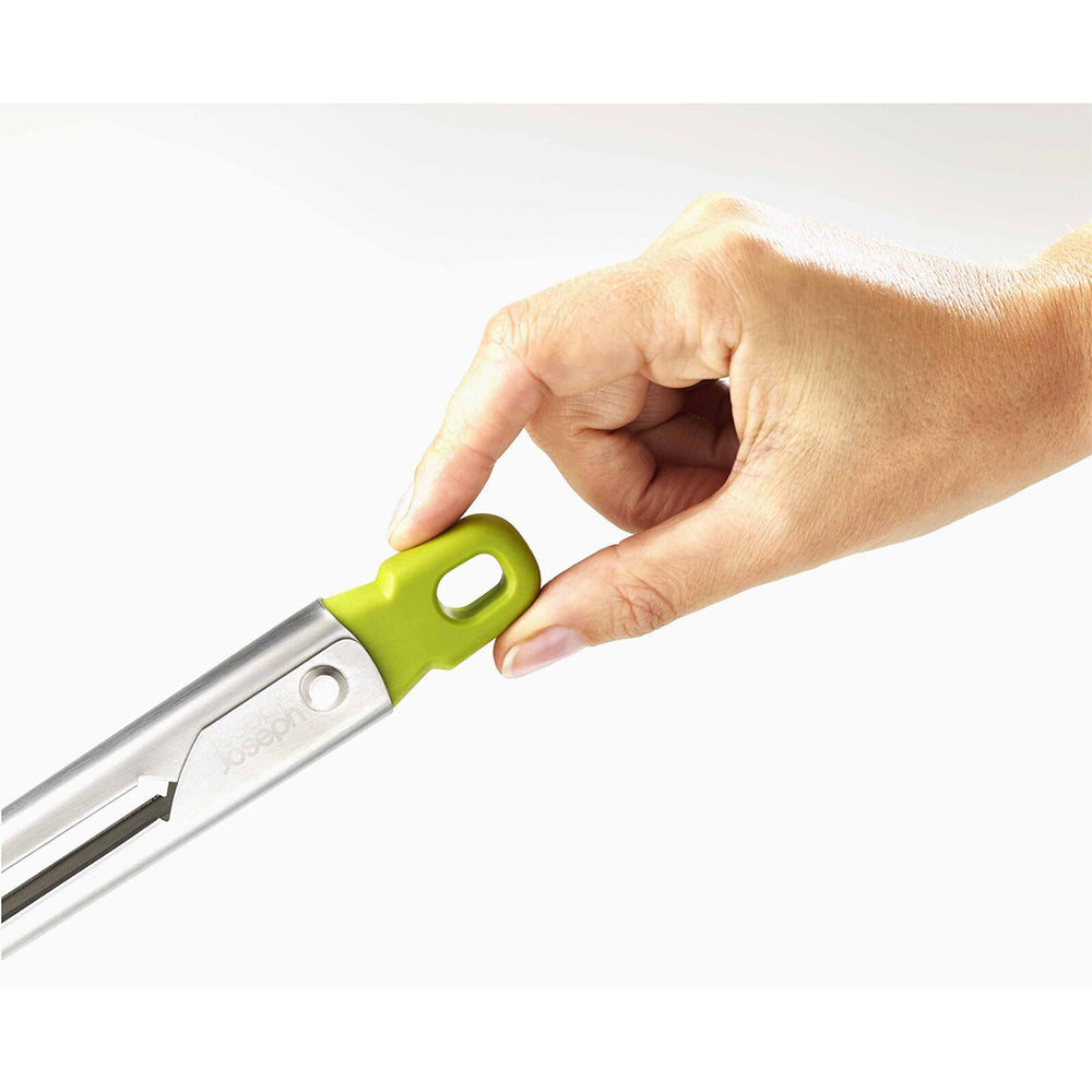 10536-joseph-joseph-31cm-elevate-slimline-steel-tongs-green