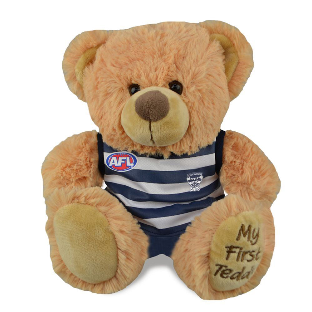 250236175-afl-geelong-first-teddy-bear-23cm-plush-stuffed-animal-kids-soft-toy