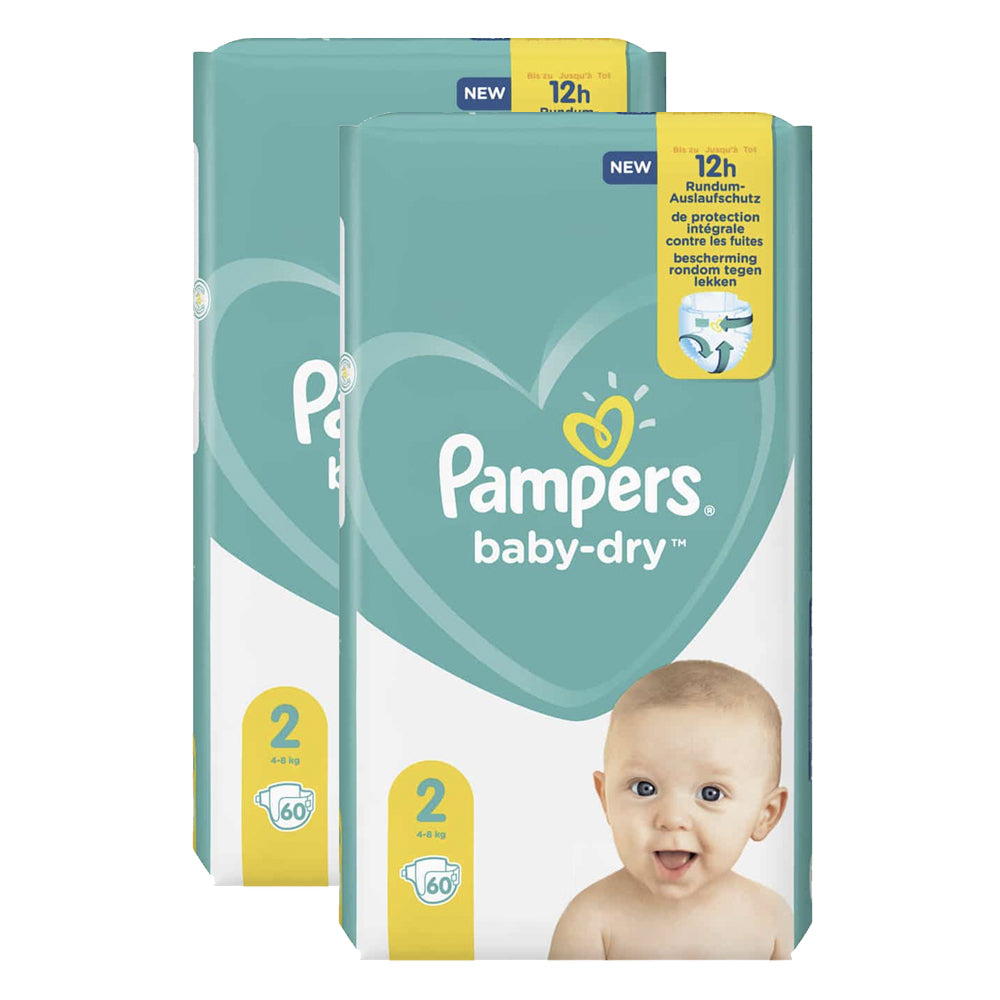 530369-2x-60pc-pampers-baby-dry-nappies-diapers-size-2-4-8kg