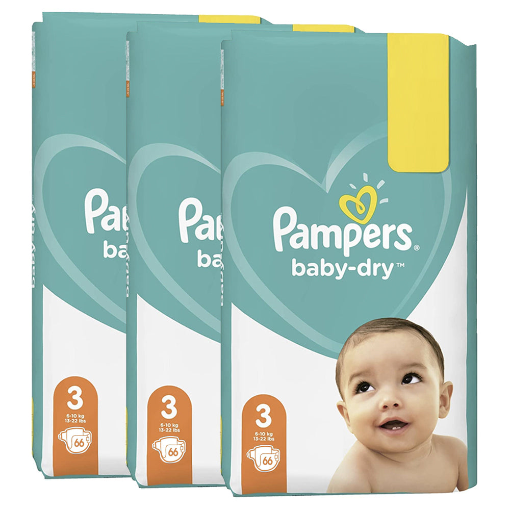 566663-3x-66pc-pampers-baby-dry-nappies-diapers-size-3-6-10kg