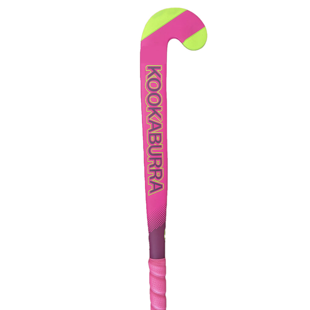 6a1944y-kookaburra-neon-pink-l-bow-24-long-light-weight-field-hockey-stick