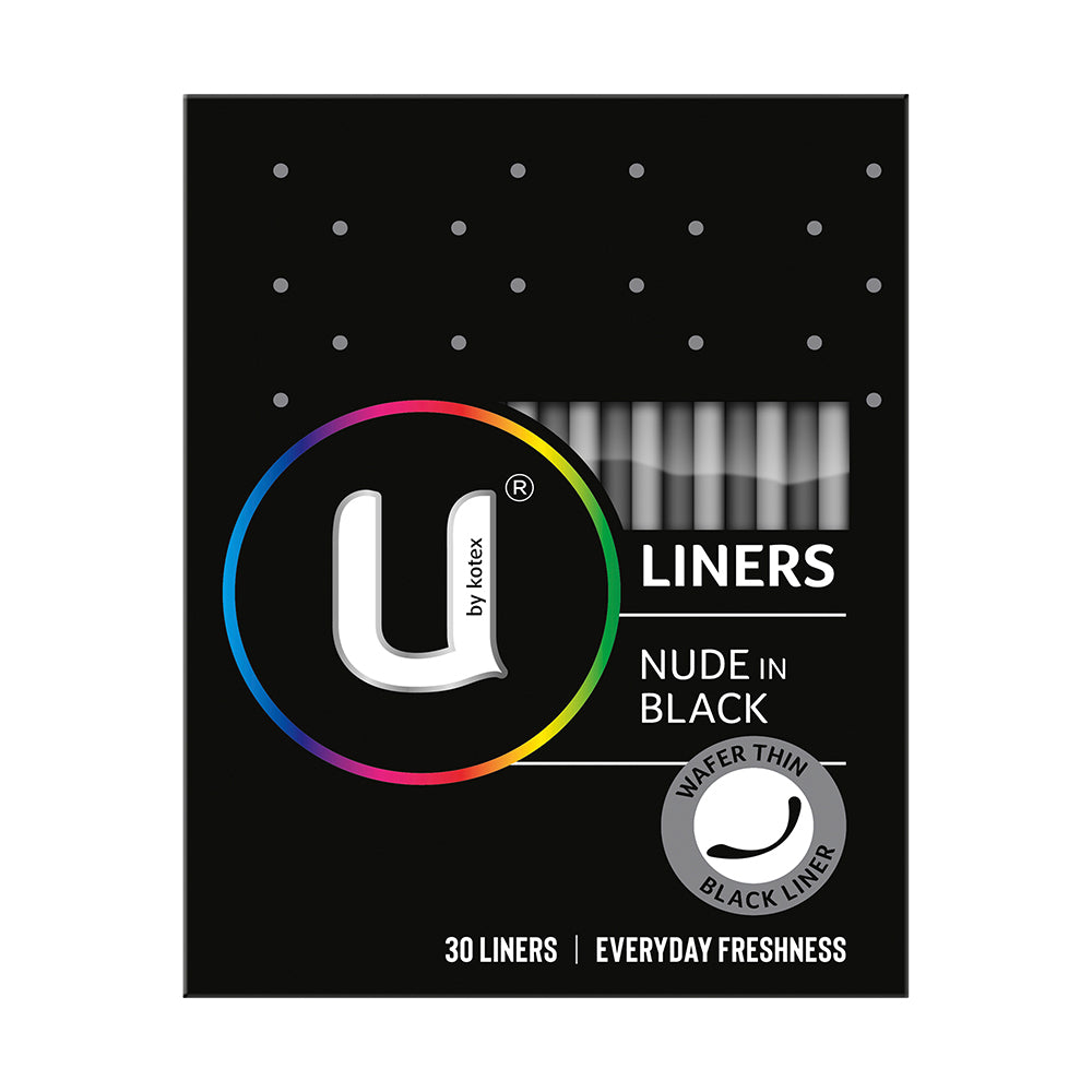 30pc U By Kotex Liners Nude In Black Everyday Freshness