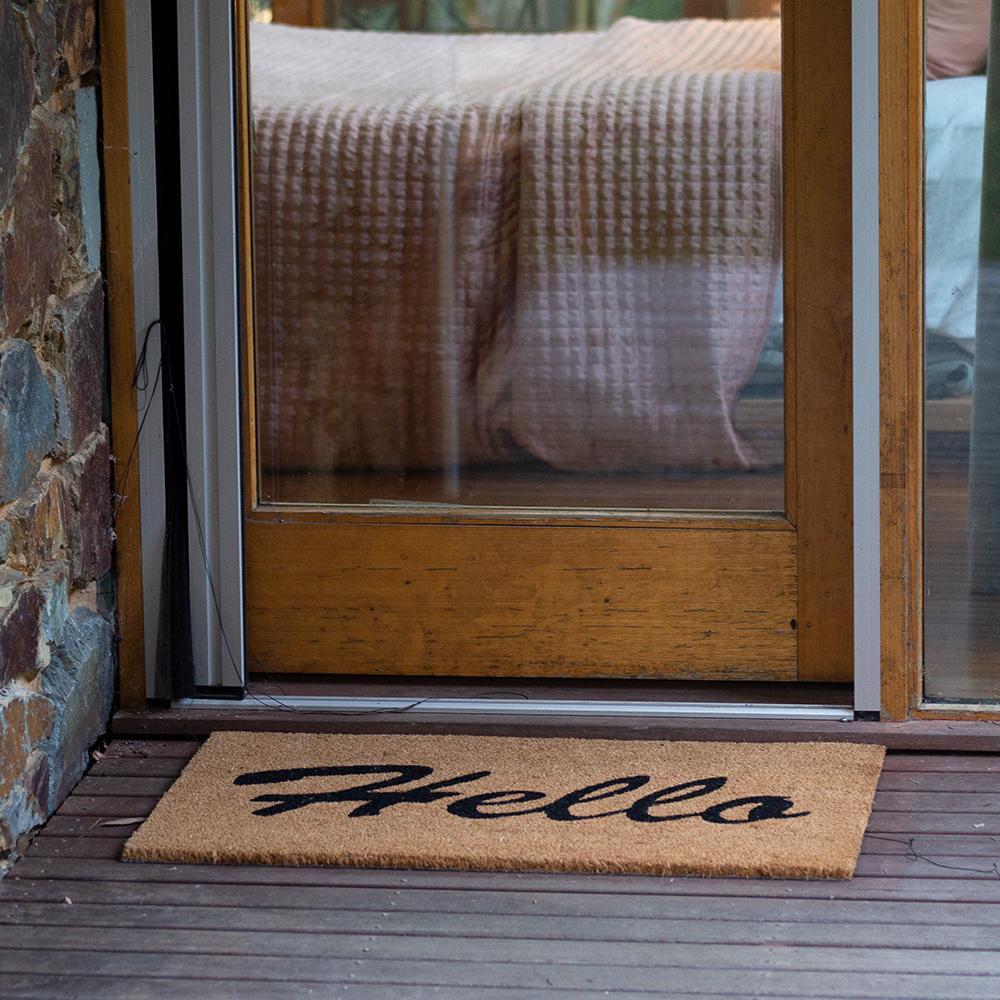 J. Elliot PVC Backed Coir Printed Door Mat 45x75cm Hello
