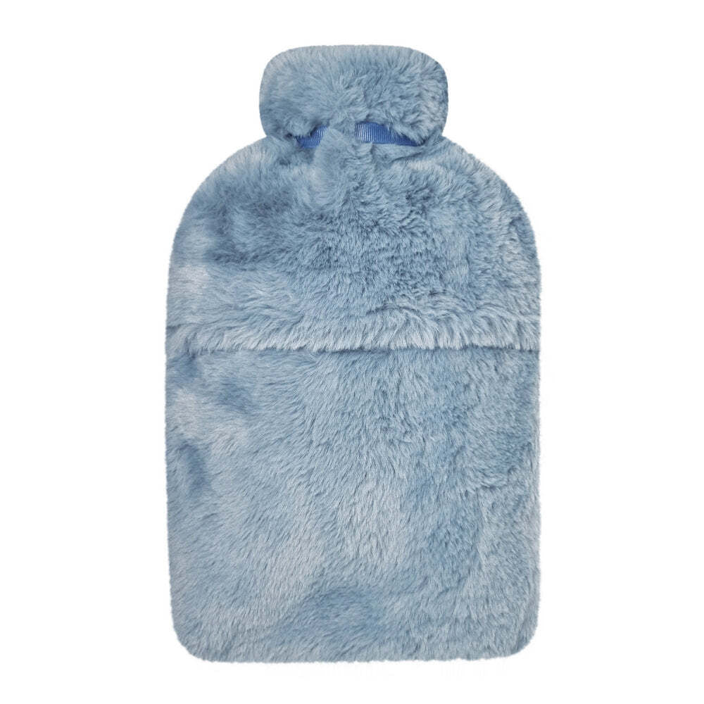 J. Elliot Holly Hotwater Bottle With Faux Fur Cover Blue