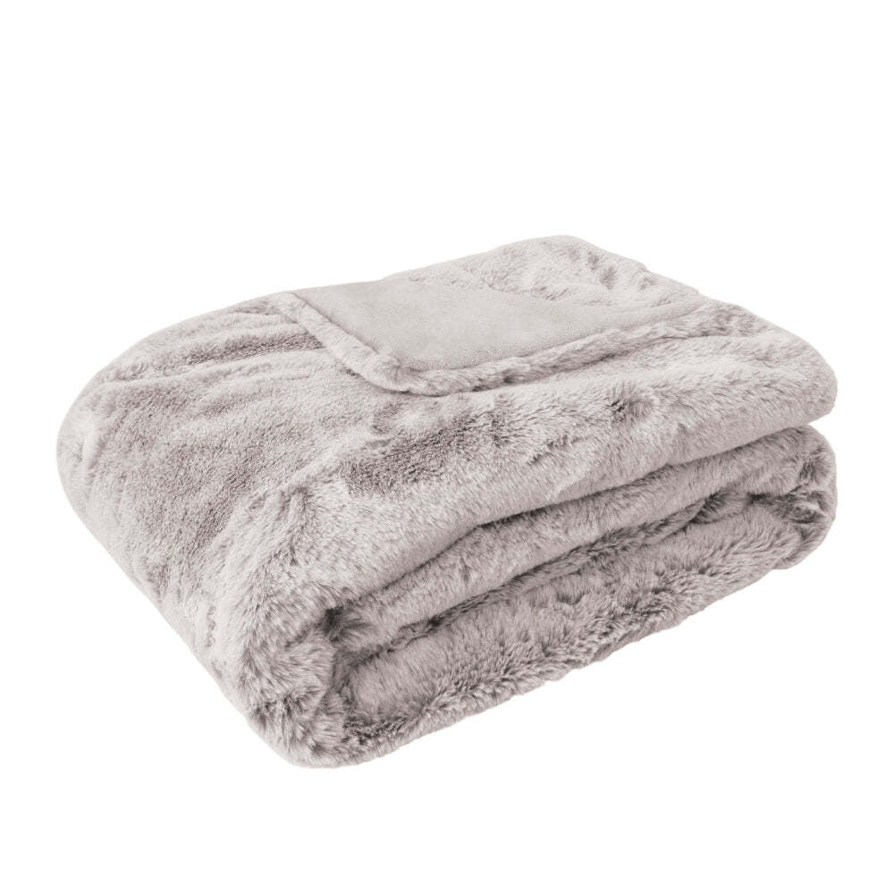 J. Elliot Holly Soft Warm Home Decor Faux Fur Throw Blanket Dove