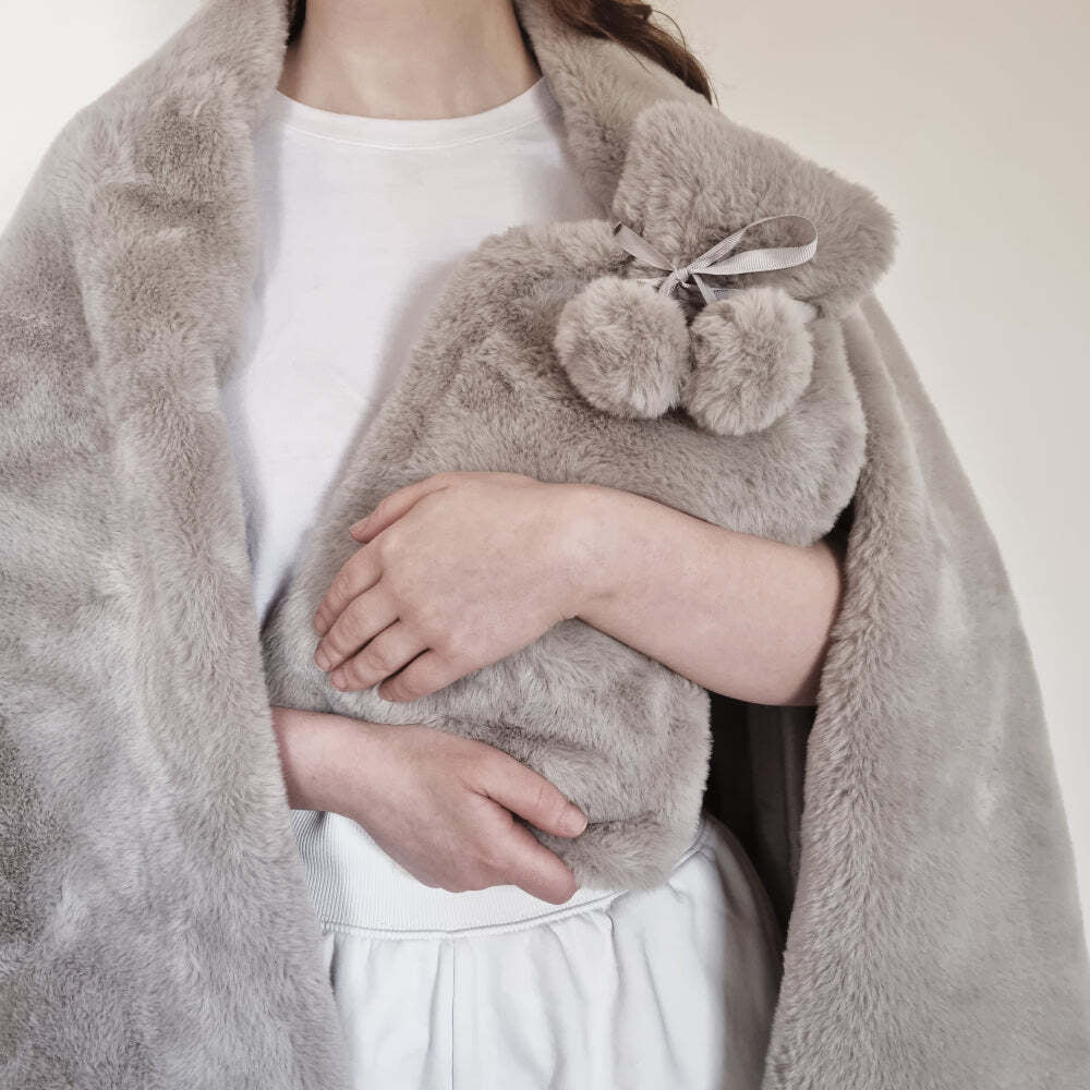 J. Elliot Holly Soft Warm Home Decor Faux Fur Throw Blanket Dove
