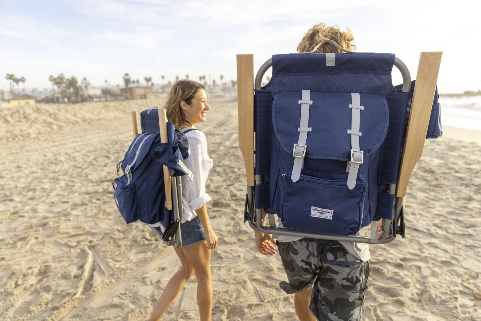 Sport Brella Sunsoul Folding Backpack Chair - Blue