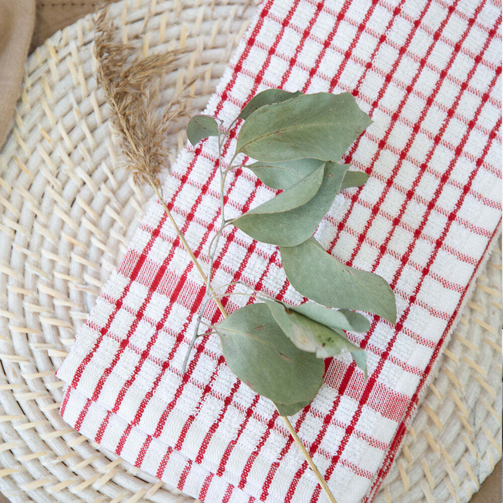 J. Elliot Elly 2 Pack Tea Towels 45x65cm Red