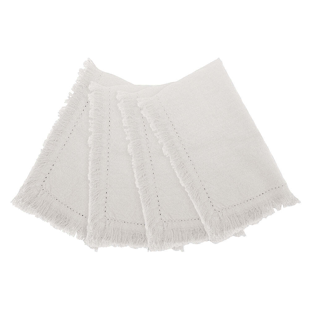 4pc J.Elliot Avani Dining 40x40cm Cotton Napkins - Ivory