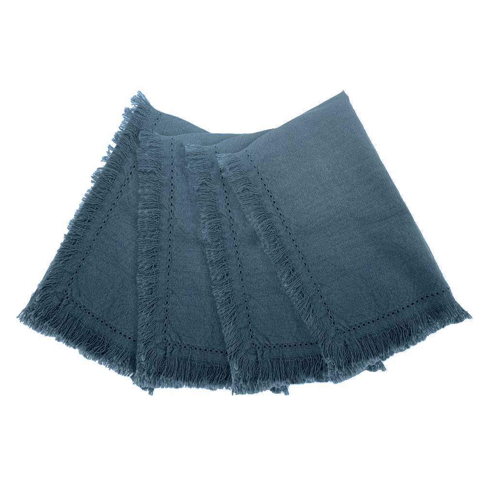 4pc J.Elliot Avani Dining 40x40cm Cotton Napkins - Steel Blue
