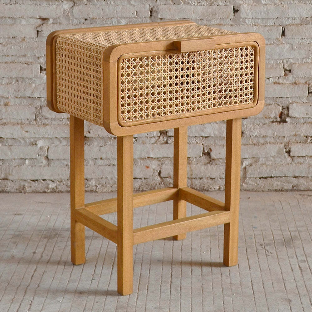J. Elliot Seabrook Rattan Bedside Table 45x30x60cm Natural