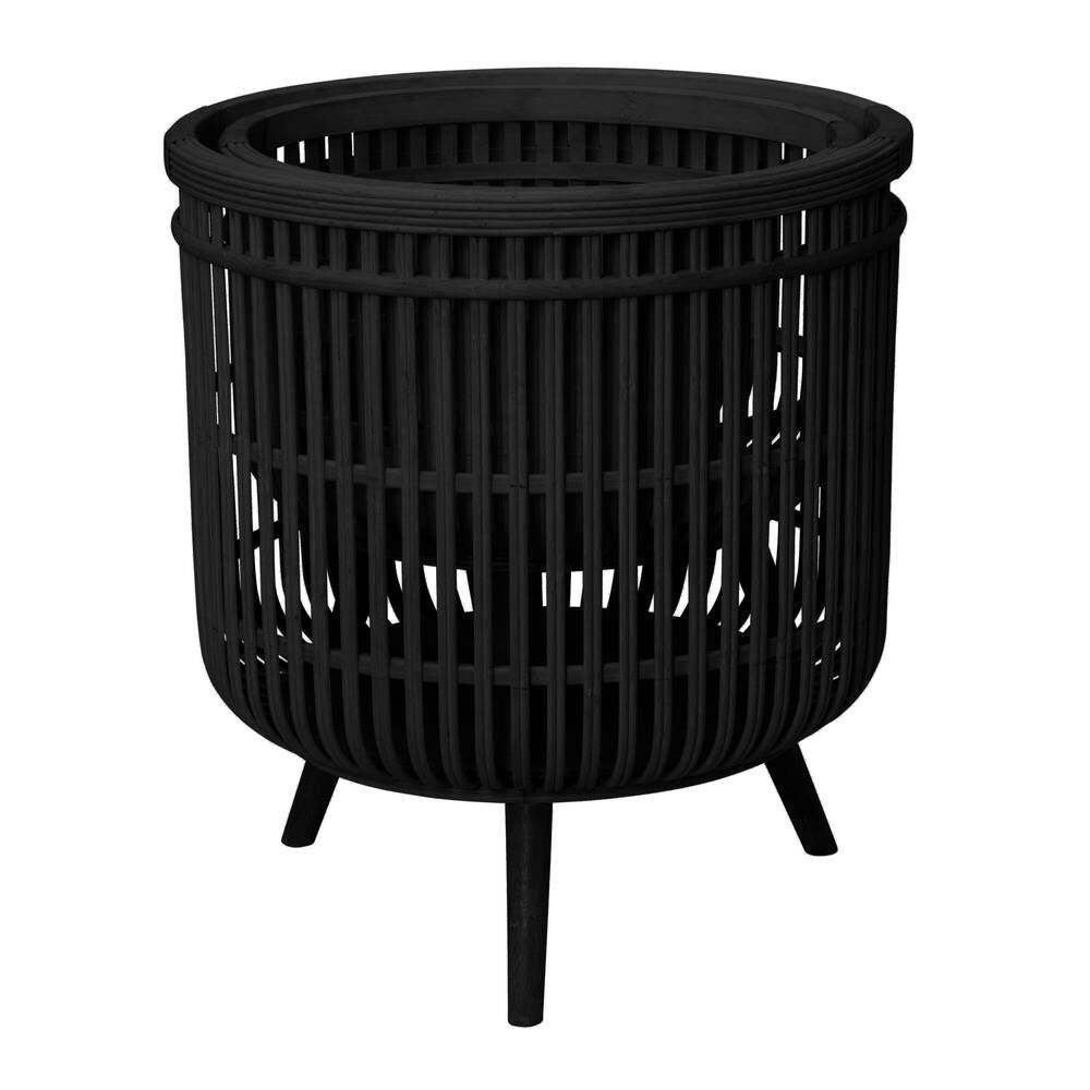 J. Elliot Shay Set of 2 Planters 38x38x42.5cm & 33x33x30cm Black