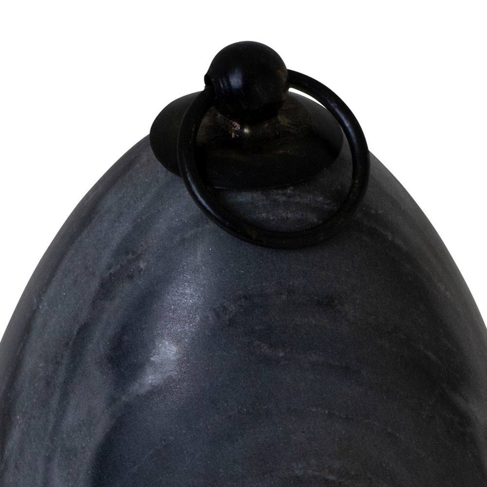 J.Elliot Nessa 14x9cm Door Stop w/ Metal Ring Handle - Grey Marble