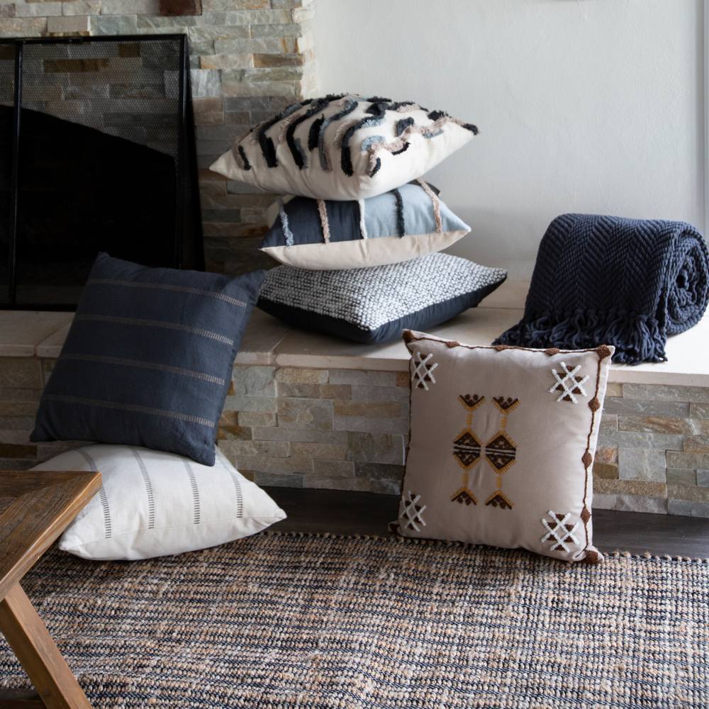 J. Elliot Brody Cushion 50x50cm Ivory & Charcoal