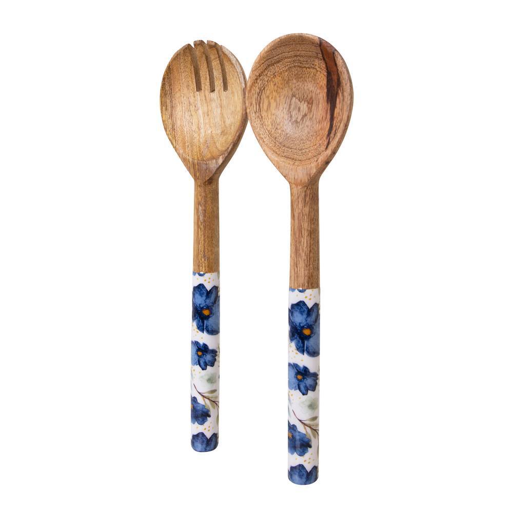 J. Elliot 2pc Wildflower Salad Servers 30x7x2cm Blue