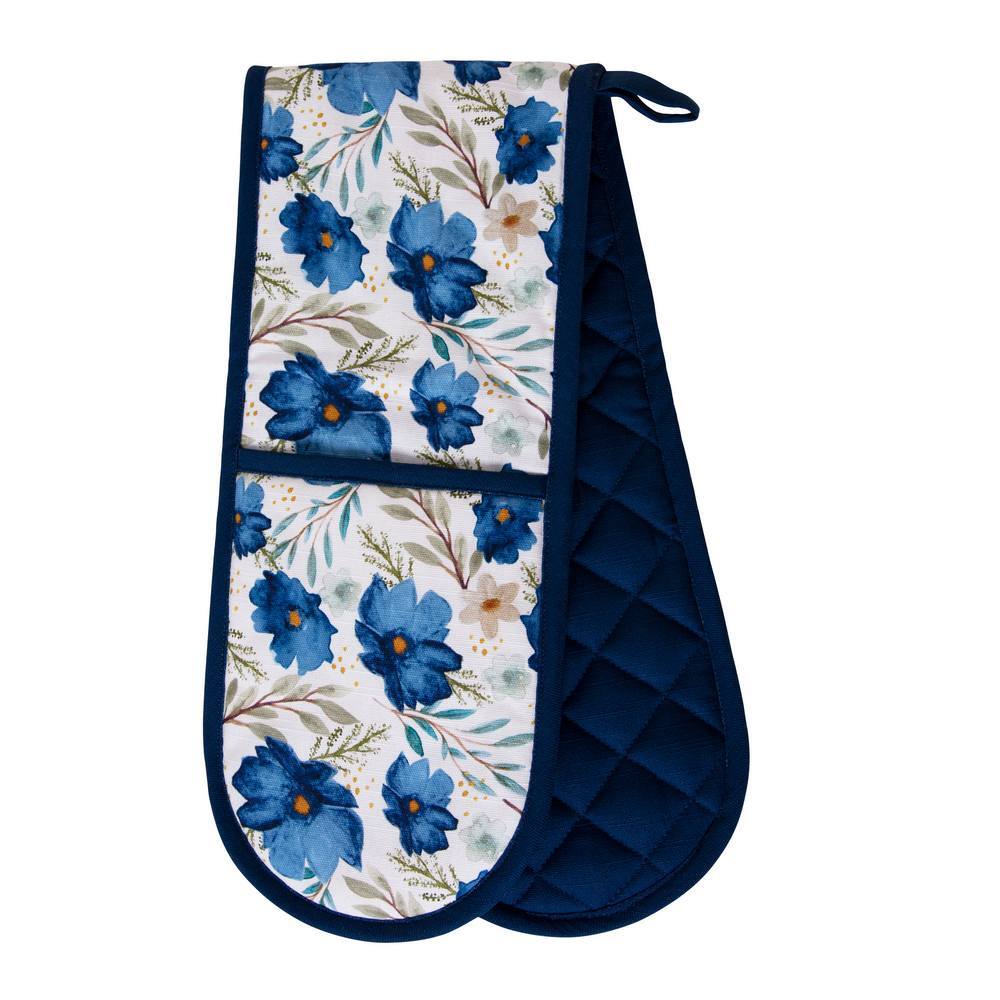J. Elliot Wildflower Double Oven Glove 17x82cm Blue