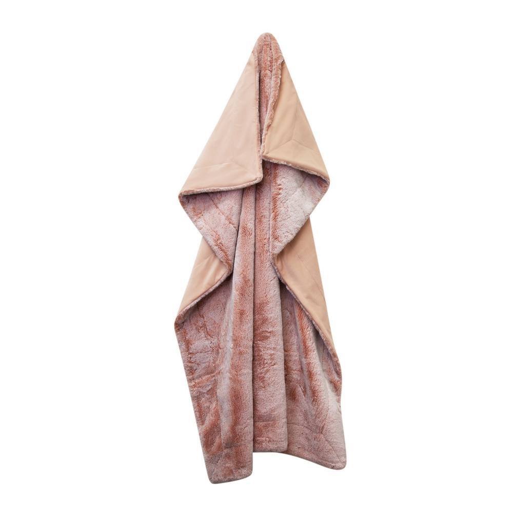 J.Elliot Home Archie Faux Fur 130x160cm Throw Blanket - Soft Pink