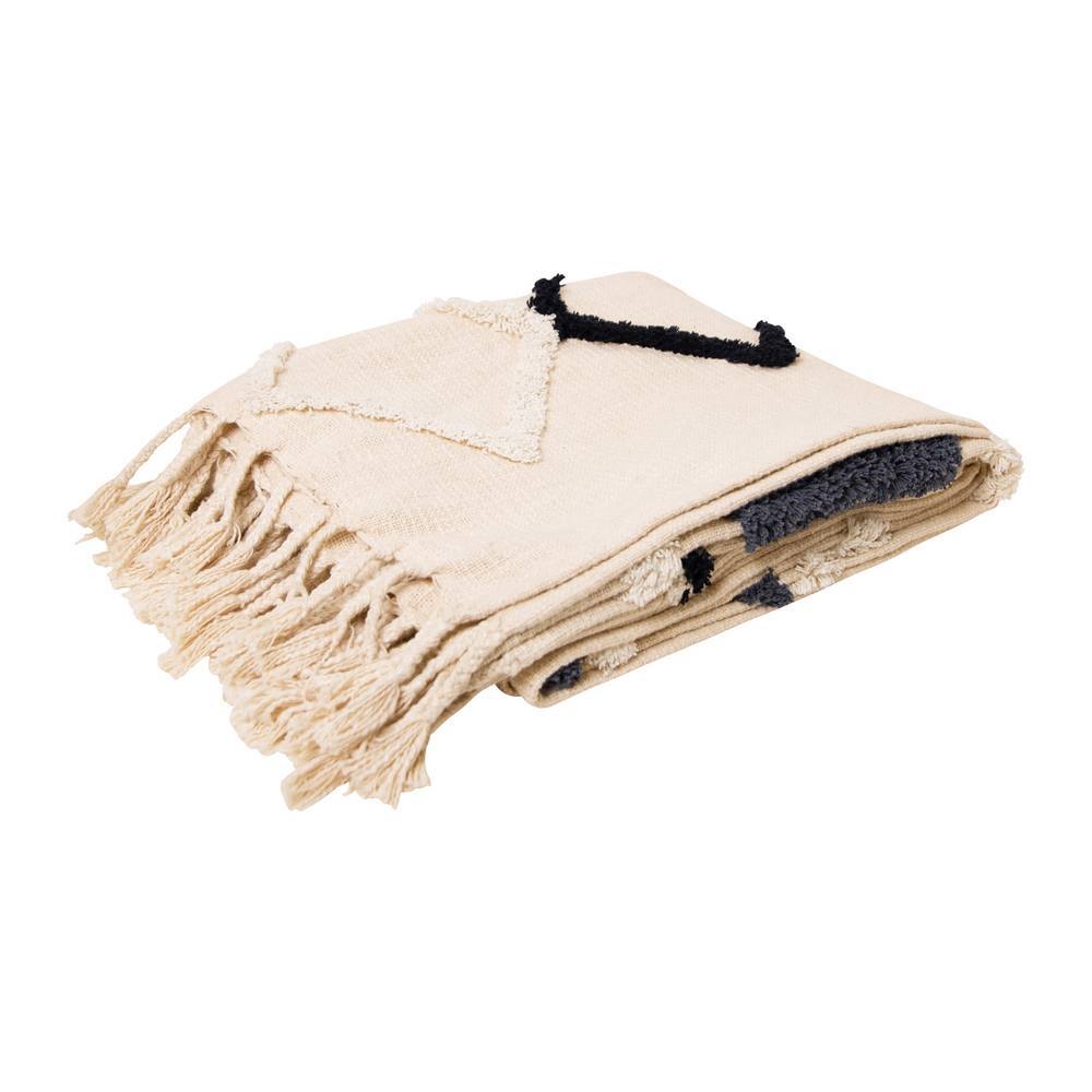 J.Elliot Jessie Textured 130x160cm Cotton Throw - Grey Multi