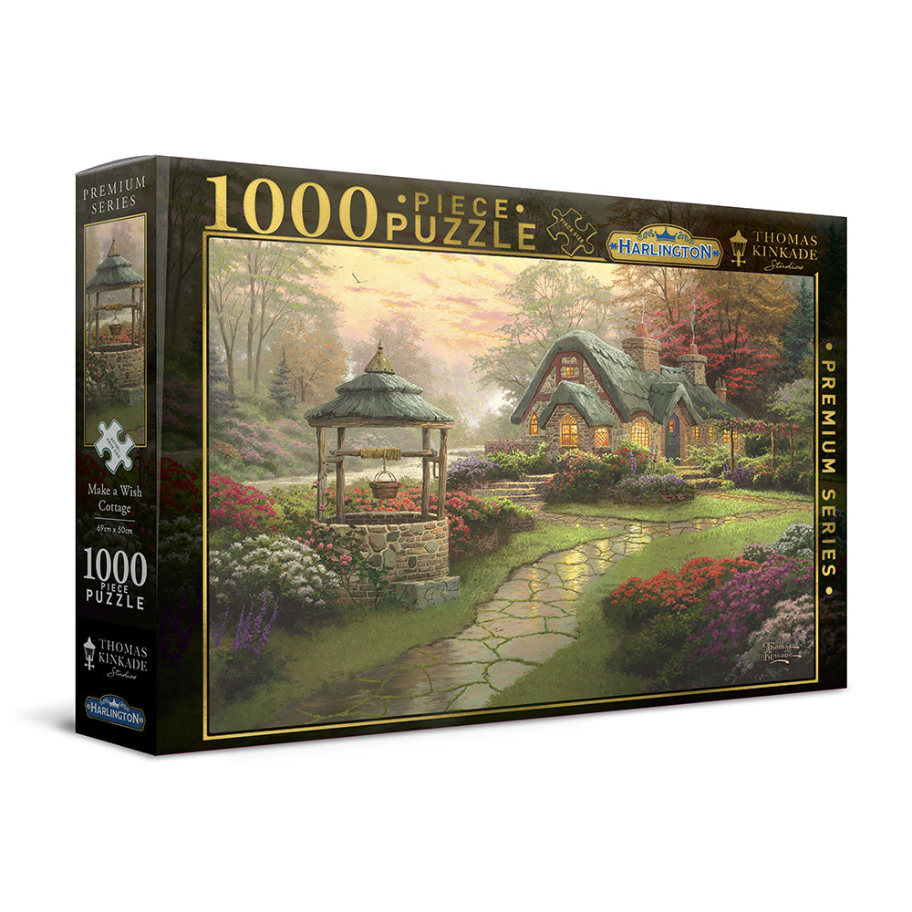 20049-1000pc-harlington-thomas-kinkade-puzzle-make-a-wish-cottage-8yrs-69x50cm