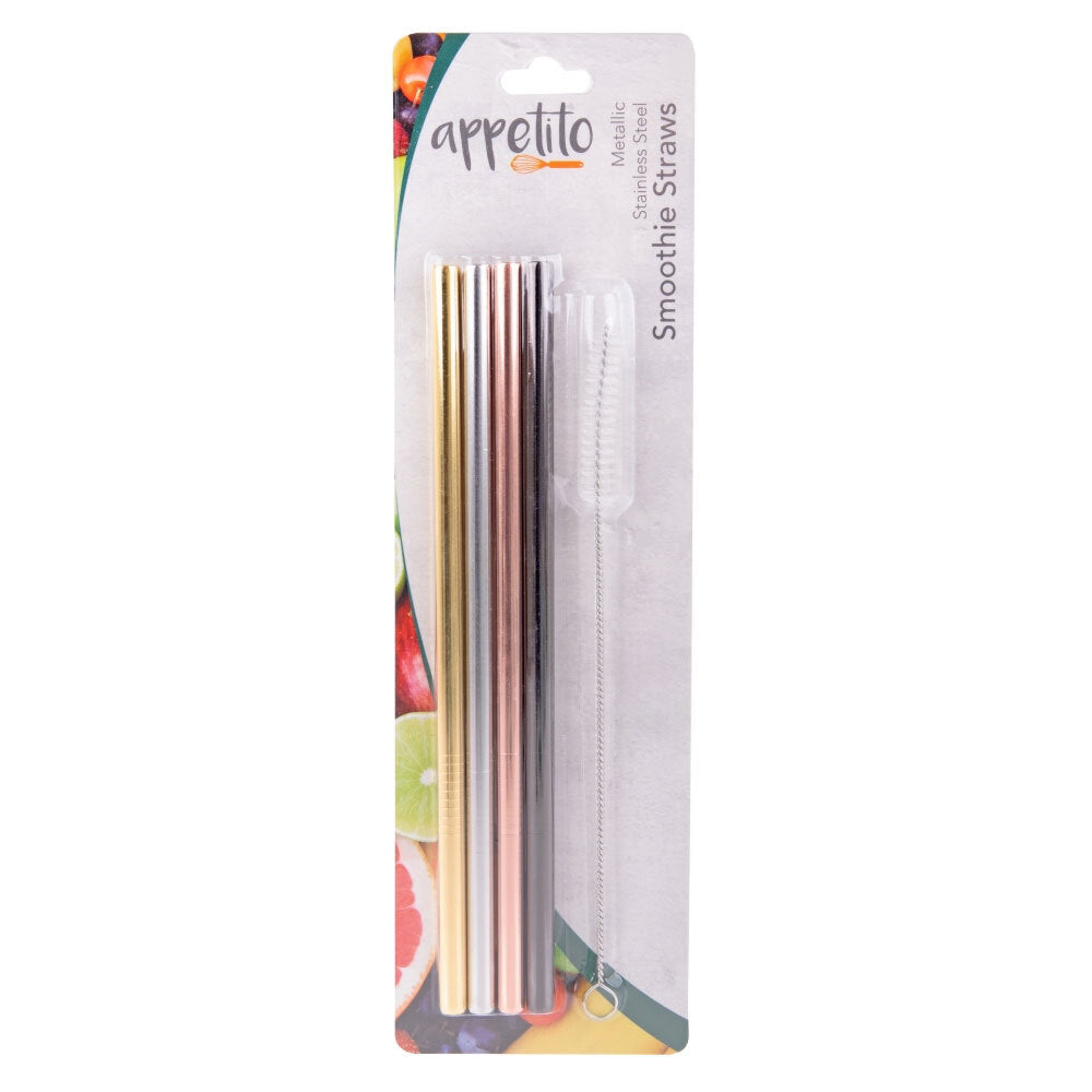3440mc-4pc-appetito-stainless-steel-straight-smootie-straws-w-cleaning-brush-metallic