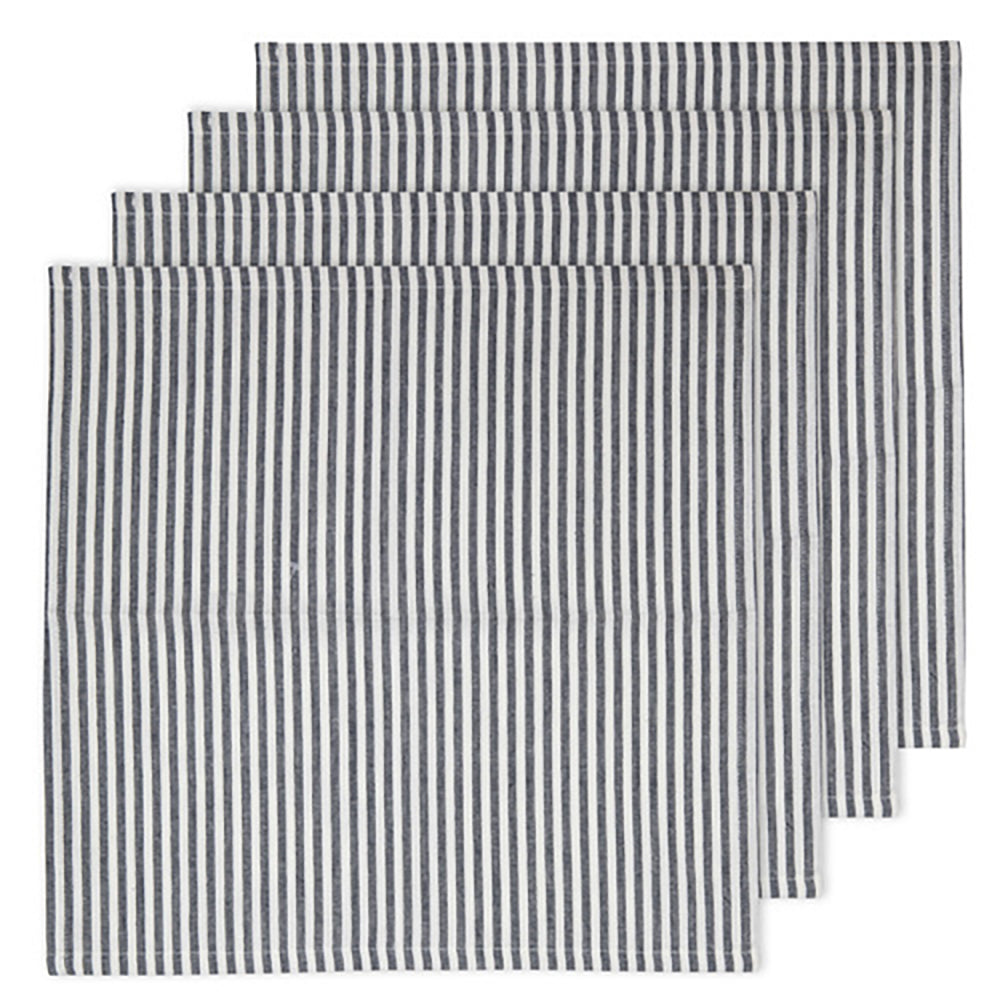41417-4pc-ladelle-pinstripe-cotton-napkin-serviette-grey-45x45cm