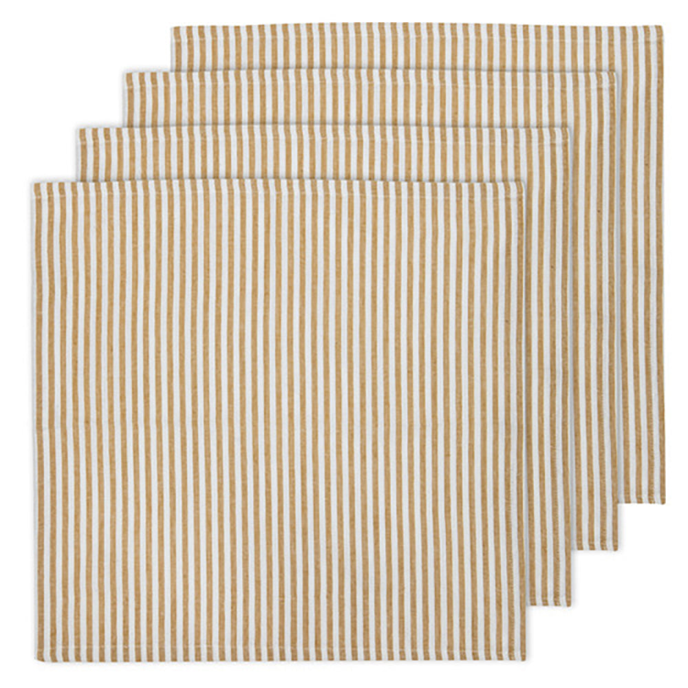 41423-4pc-ladelle-pinstripe-cotton-napkin-serviette-toffee-45x45cm