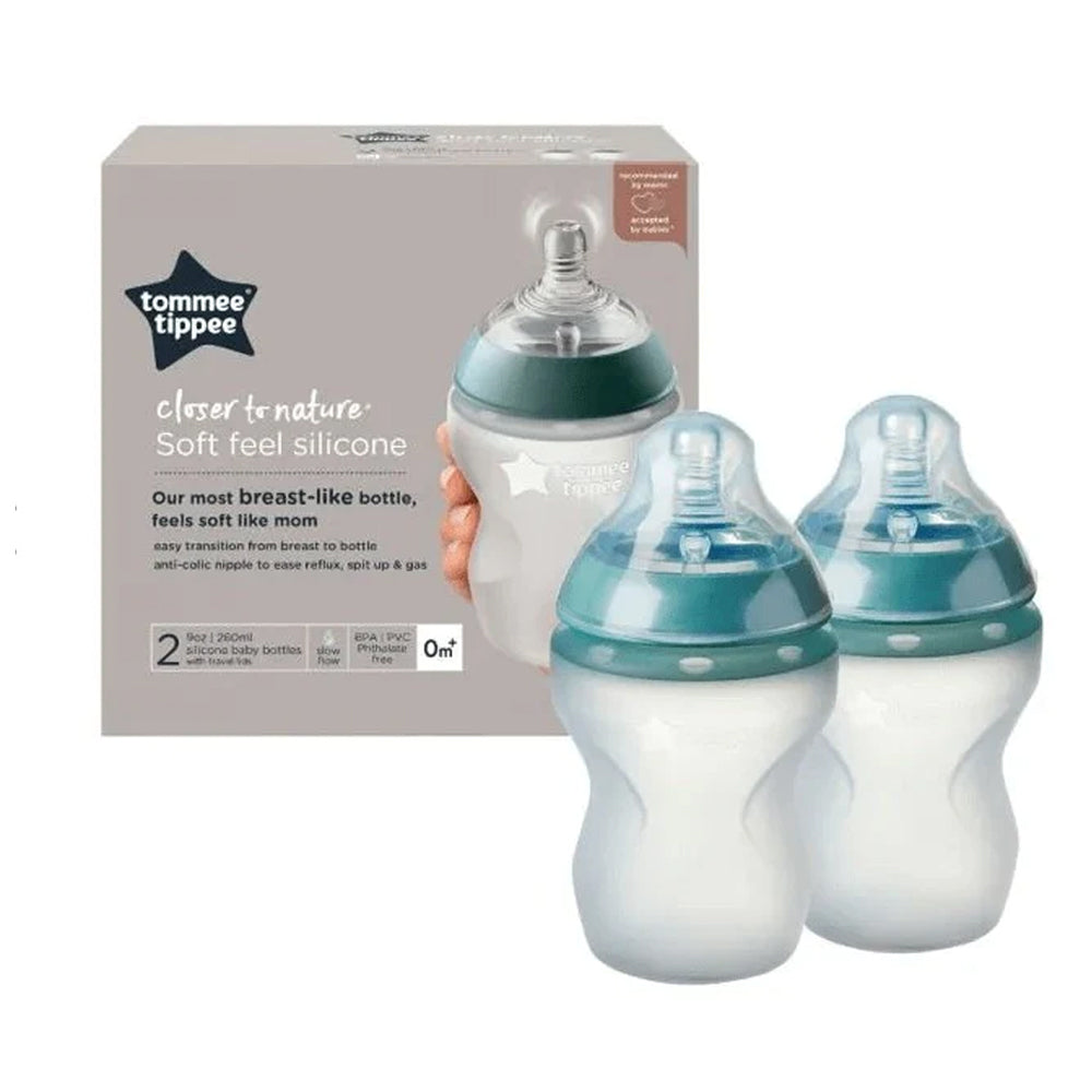 422728-2pc-tommee-tippee-260ml-silicone-baby-bottles-w-travel-lids-0m