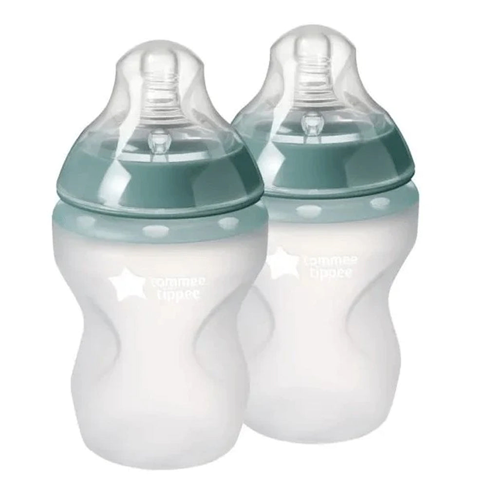 422728-2pc-tommee-tippee-260ml-silicone-baby-bottles-w-travel-lids-0m