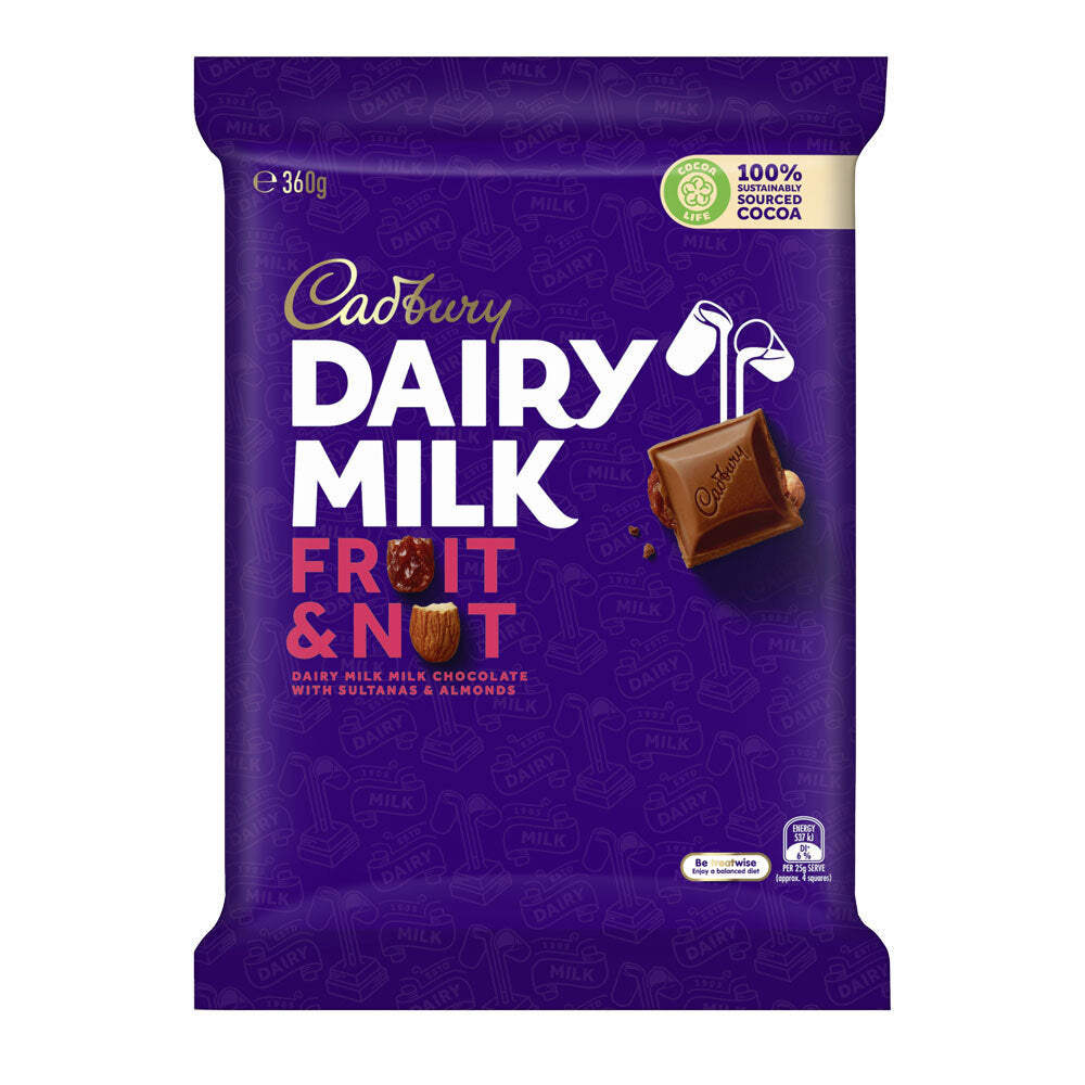 4269226-10pc-cadbury-fruit-and-nut-chocolate-candy-confectionery-bar-360g