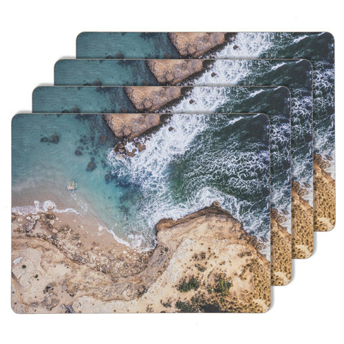 49477-4pc-ladelle-hardboard-cork-backed-shoreline-kitchenware-placemat-30x30cm
