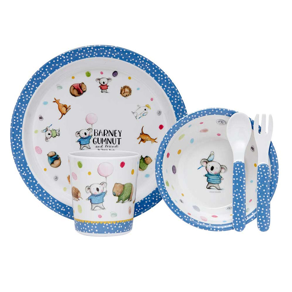 517274-5pc-ashdene-kids-barney-gumnut-friends-melamine-dinner-set