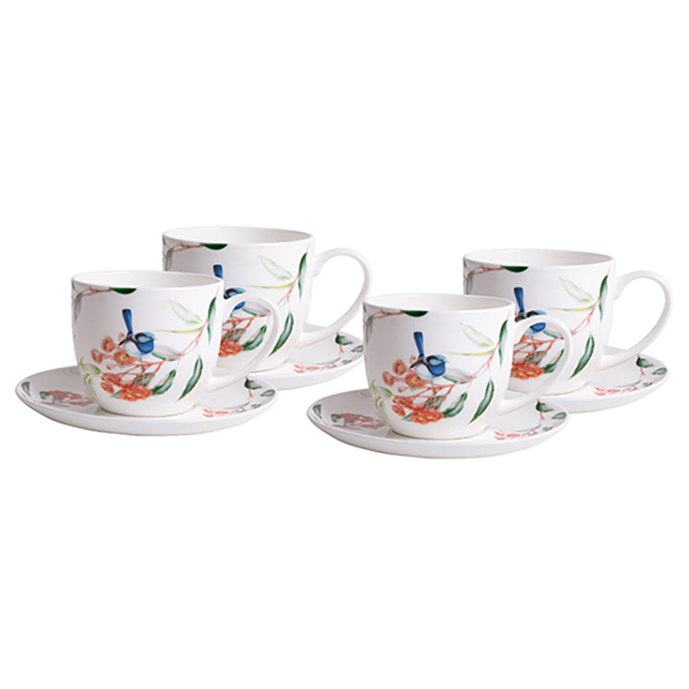 520583-4pc-ashdene-blue-wren-eucalyptus-cup-saucer-set