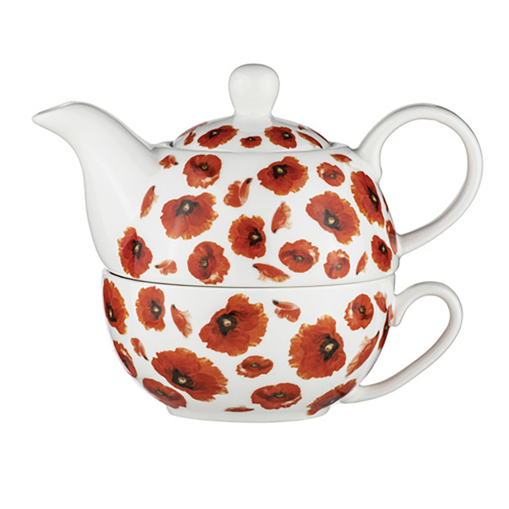 520997-ashdene-red-poppies-tea-for-one-teapot-teacup-set-w-infuser