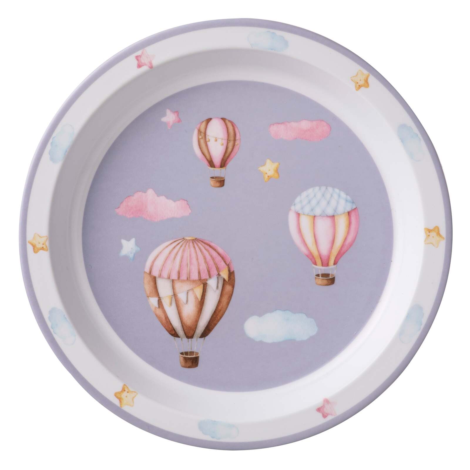 521114-5pc-ashdene-up-in-the-sky-kids-melamine-dinner-set-purple