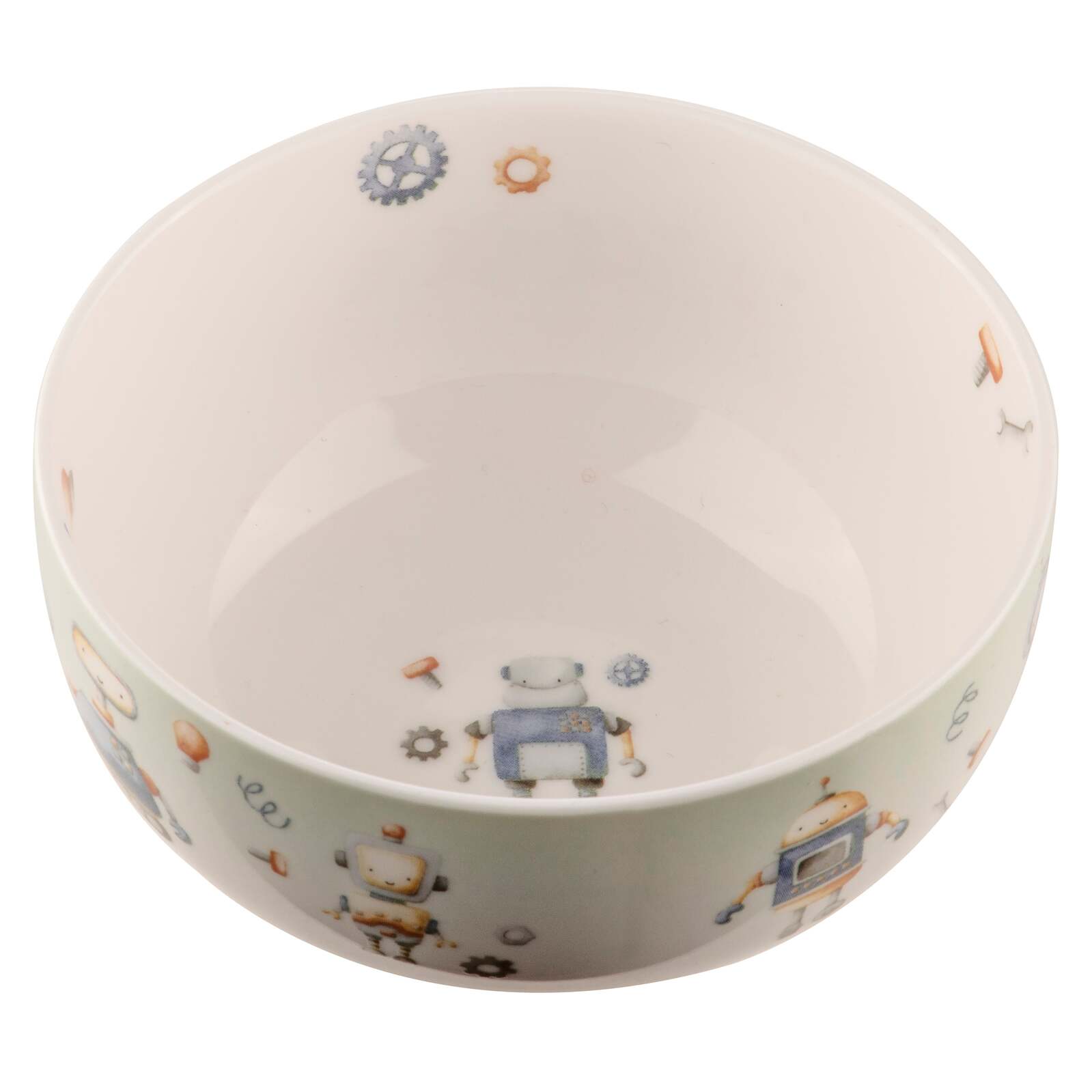 521119-4pc-ashdene-robots-kids-ceramic-200ml-mug-egg-cup-bowl-plate-set