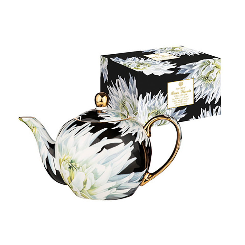 521347-ashdene-dark-florals-white-dahlia-1100ml-teapot-w-stainless-steel-infuser