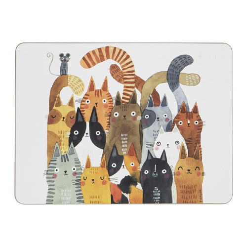 521409-6pc-ashdene-quirky-cats-29x21-5cm-matte-hardboard-cork-placemat-assorted