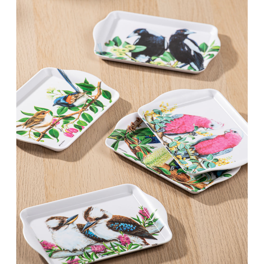 521528-2pc-ashdene-australian-birds-21cm-melamine-scatter-tray-eastern-rosellas