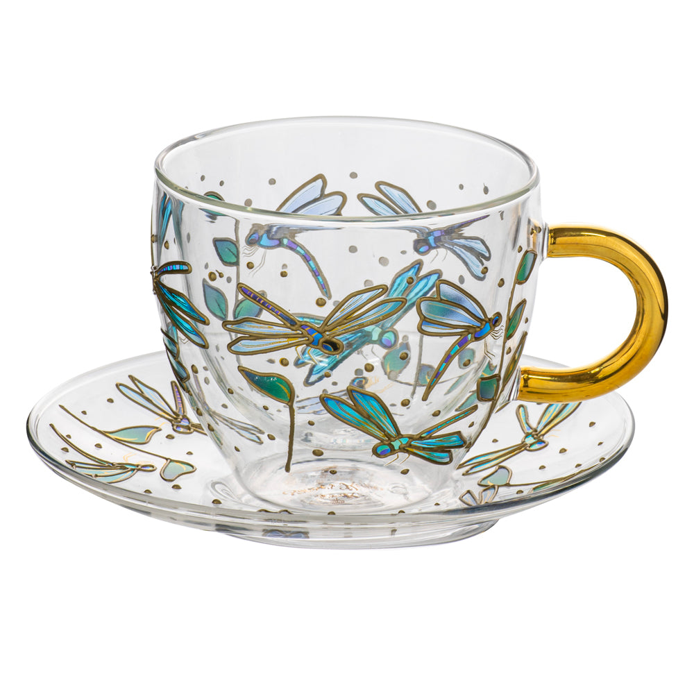521602-ashdene-natures-keepers-double-walled-350ml-glass-cup-saucer-dragonfly