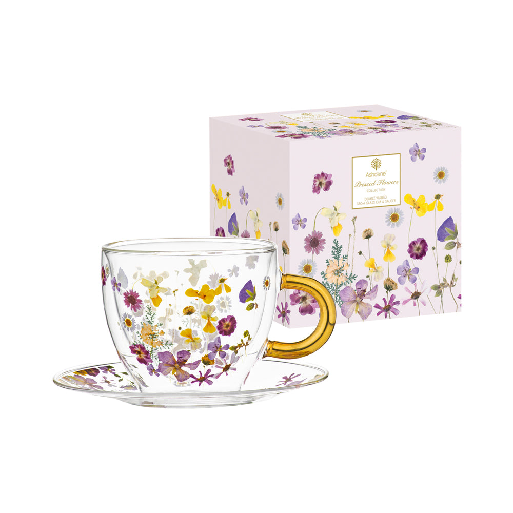521605-2pc-ashdene-pressed-flowers-350ml-double-walled-glass-cup-saucer
