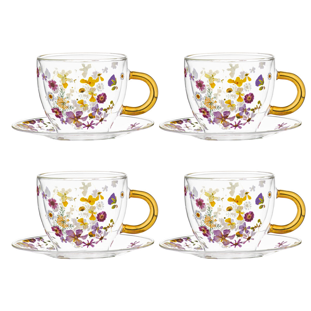 521611-8pc-ashdene-pressed-flowers-350ml-double-walled-glass-cup-saucer