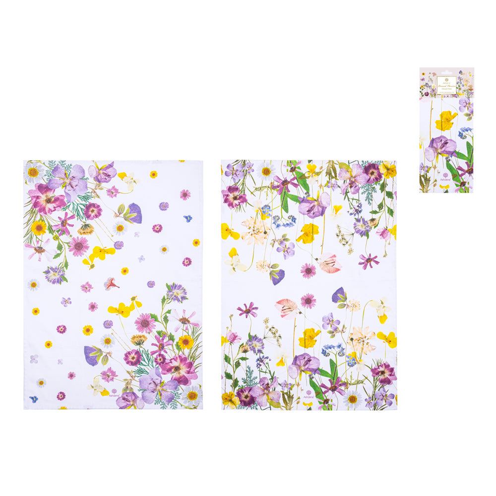 521617-2pc-ashdene-pressed-flowers-kitchen-cotton-70cm-towel-dish-cloth