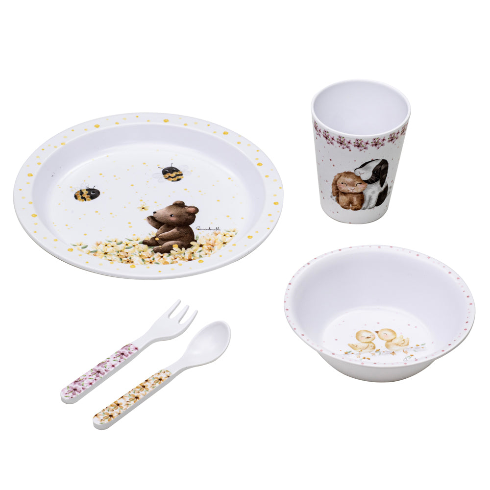 521702-5pc-ashdene-little-darlings-kids-melamine-dinner-set