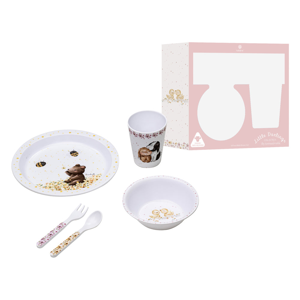 521702-5pc-ashdene-little-darlings-kids-melamine-dinner-set
