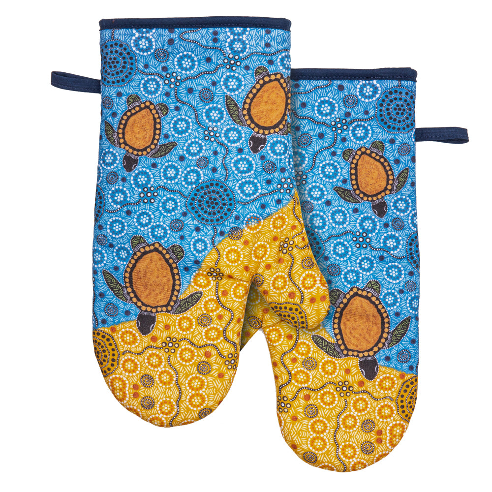 521765-2pc-ashdene-maarakool-art-turtles-dream-33cm-cotton-oven-mitt-kitchen